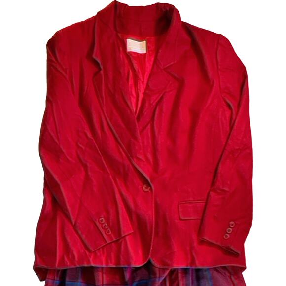 Vintage 1980s Pendleton Wool Blazer Jacket T438-128 Deep Red Women's Size 18/XL - Picture 8 of 8